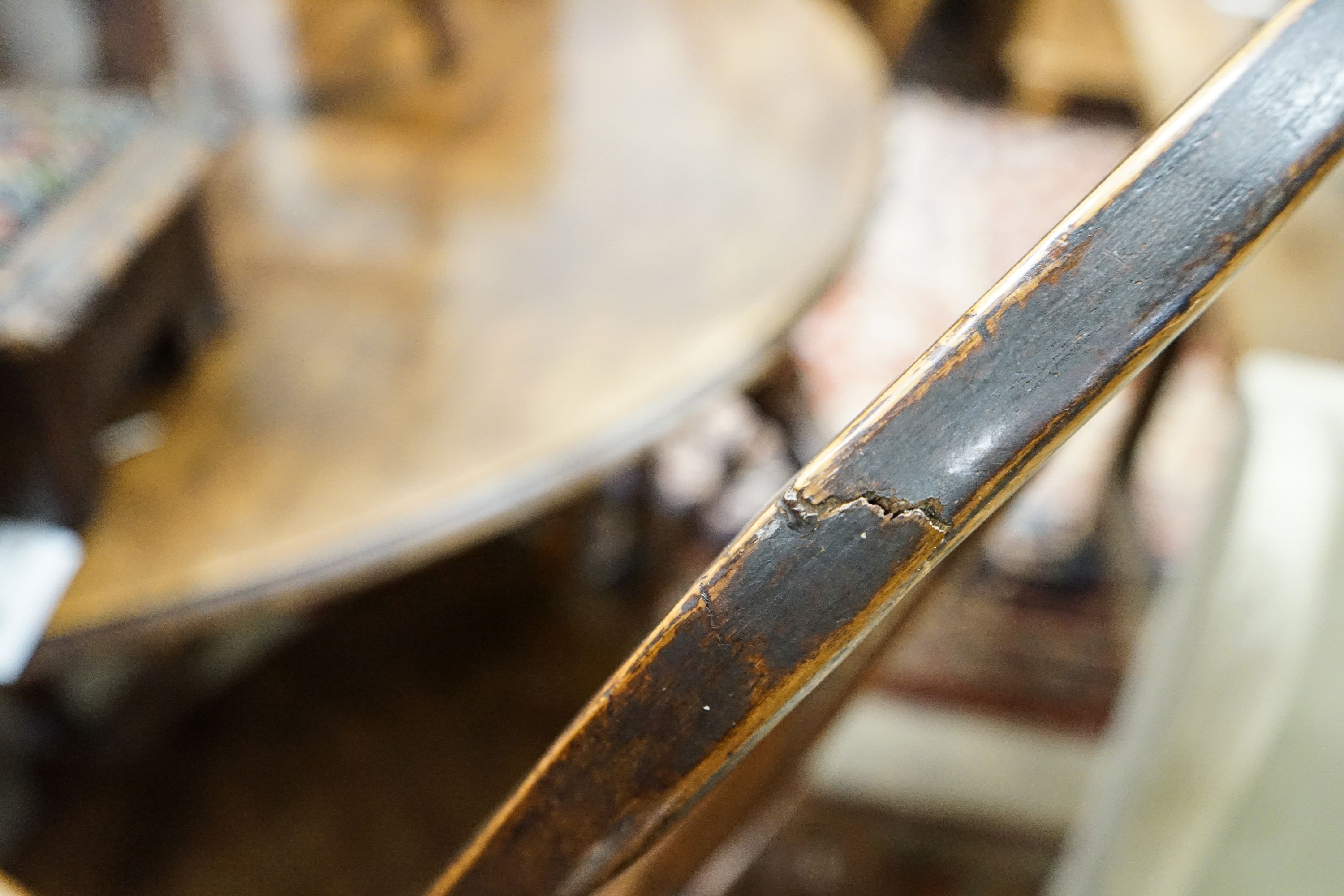 A harlequin set of four Victorian Windsor chairs, comprising near pair of yew, beech and elm, with crinoline stretchers and two others in oak, elm and ash with H stretchers